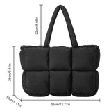 Weiyinxing Large Tote Padded Handbags Designer Quilted Women Shoulder Bags Luxury Nylon Down Cotton Crossbody Bag Winter Purse 2024