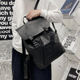 weiyinxing Leather Backpack Women Fashion Large Drawstring Rucksack Travel Bag Mochilas Black Backpacks for School Teenagers Girls