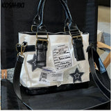 Weiyinxing New Vintage High-capacity Star Canvas Bag Luxury Design Y2k Aesthetic Tote Bags Grunge Harajuku Crossbody Handbags Women