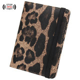 Weiyinxing Leopard Complex Passport Cover with Bandage Waterproof Passport Holder Built in RFID Blocking Protect Personal Information