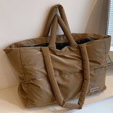 Weiyinxing Puffy Shoulder Bag Women Quilted Space Cotton Down Feather Padded Large Capacity Handbag Winter Shopping Tote Bolsas