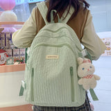 Weiyinxing Leisure Pink Women Kawaii New Nylon Laptop Book Bag Trendy Girl Travel School Bag Fashion Cute Female College Backpack Cool