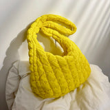 Weiyinxing Padded Crossbody Bag for Women 2024 Pleated Bubbles Cloud Shoulder Bags Large Bucket Tote Designer Bag Ruched Handbags