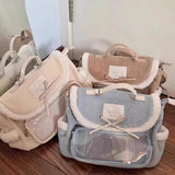 Weiyinxing Trendy Fashion Simple Students Backpacks 2024 New Casual Preppy Shoulder Crossbody Bag Women All Match Sweet Ita Bags