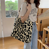 Weiyinxing Chic Big Casual Tote Bag Leopard Shoulder Bag Ladies Canvas Bag New 2024 Shopping Bag Bolsa Mujer