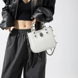Weiyinxing Girls Punk Rivets Y2k Aesthetic Shoulder Bag Korean Gothic Cross Handbags Women Casual Vintage Crossbody Bags Trendy