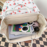 Weiyinxing Cute Floral Printing Nylon University Backpack Women Laptop School Bag Girl Leisure College Fashion Lady Travel Book Bags