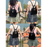 Weiyinxing Heart Y2k Mochila Women Leather Hot Girls Handle Pink Mini Backpack schoolbag Female Harajuku Black Backpacks Aesthetic