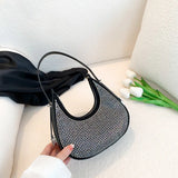 Weiyinxing Diamonds PU Leather Crossbody Bags for Women Summer Shoulder Handbags Female Solid Color Cross Body Bag