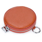 Weiyinxing Purse Pouch For Women Key Ring Wallet Money Pocket Zipper Storage Bag Round Purses Cowhide Key Package Keychain Organizer