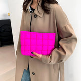 Weiyinxing Cotton Square Small Makeup Pouch Winter Quilted Padded Puffer Cosmetic Bag Nylon Puffy Mini Storage Bag Travel Toiletry Bag