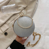 Weiyinxing Crossbody Bags with Short Metal Handle for Women 2024 Trend New Fashion Small Lady Party Chain Ball Handbags and Purse