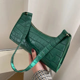 Weiyinxing Alligator Pattern Female Small Handbags and Purse Armpit Shoulder Bags High Quality PU Leather Ladies Clutch Totes Bag