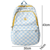 Weiyinxing Female Waterproof Cute Plaid Travel School Bag Girl Laptop College Backpack Women Lattice Backpack Lady Leisure Book Bag