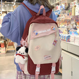 Weiyinxing Badge Kawaii Women Waterproof Laptop Book SchoolBag Girl Nylon Student Backpack Fashion Female Travel College Backpack Cute