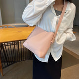 Weiyinxing 2 Pcs/set Shoulder Bags for Women 2024 Retro Fashion Designer Trend PU Leather Small Bucket Crossbody Bag Handbags