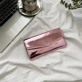 Weiyinxing Women Long Patent Leather Wallets Purses Female Handbags Coin Purse Cards Holder ID Holder Foldable Wallet Lady Clutch