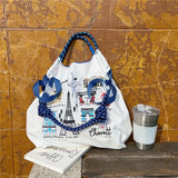 Weiyinxing Embroidery Women Shoulder Bag Designer Eco Bags for Women Rope Handle Handbags Drawstring Bag Reusable Shopper Tote