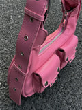 Weiyinxing Leather Shoulder Bag for Women Causal Luxury Handbags and Purse Female Designer Hobos Bag Small Brand Crossbody Bags Pink