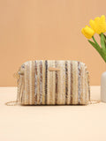 Weiyinxing Grass Woven Bag Fashion Girl Handbags Woven Camera Pouch Versatile Women Shoulder Crossbody Rainbow Tote