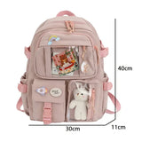 Weiyinxing Aesthetic Women Backpack School Bag for Teen Girls Japanese Korean Rucksack Student Bookbags Cute School Backpack Mochila