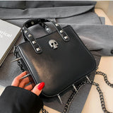 Weiyinxing Girls Punk Rivets Y2k Aesthetic Shoulder Bag Korean Gothic Cross Handbags Women Casual Vintage Crossbody Bags Trendy