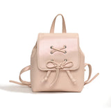 Weiyinxing Tie Design Women's Small 2024 Fashion Backpack Girls School Bag Solid Color Pu Leather Fashion Travel Silver Back Pack