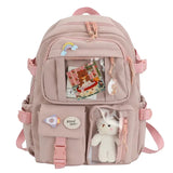 Weiyinxing Aesthetic Women Backpack School Bag for Teen Girls Japanese Korean Rucksack Student Bookbags Cute School Backpack Mochila