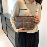 Weiyinxing Cotton Square Small Makeup Pouch Winter Quilted Padded Puffer Cosmetic Bag Nylon Puffy Mini Storage Bag Travel Toiletry Bag