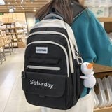 Weiyinxing High Capacity Red Leisure College Backpack Trendy Women Fashion Nylon Laptop Book Bags Girl Cute Travel School Bag Female