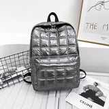 Weiyinxing Winter Ultra Light Space Down Women's Backpack Quilted Plaid Female School Backpacks Bags for Women Girls Kawaii Backpack