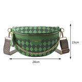 Weiyinxing Luxury Chest Bag For Women Leather Chest Waist Pack Travel Crossbody Female Half Moon Waist Belt Bag Ladies Fanny Packs
