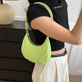 Weiyinxing Solid Color Saddle Bag High Quality Leather Shoulder Bags for Women Y2K Simple Ladies Crossbody Bag Designer Hobos Handbag