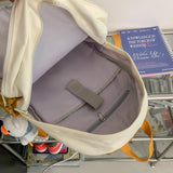 Weiyinxing Female Yellow Waterproof Book bag High Capacity Women School Bag Kawaii Lady Laptop Trendy Travel College Backpacks Girl