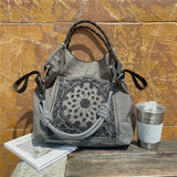 Weiyinxing Embroidery Women Shoulder Bag Designer Eco Bags for Women Rope Handle Handbags Drawstring Bag Reusable Shopper Tote