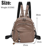 weiyinxing Designer Fashion Women Leather Backpack Soft Solid Color Multi-Function Small Backpack Female Ladies Shoulder Bag Girl Purse