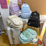 Weiyinxing Women's Backpack Solid Color Female Multi-pocket Big Woman Travel Bag High Quality Schoolbag for Teenage Girl Boy Book Knapsack