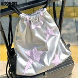 Weiyinxing Japanese Preppy Sweet Star Schoolbags Men Women Harajuku Y2k Aesthetic All Match Backpacks Drawstring Casual Kawaii Bags