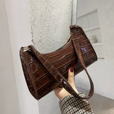 Weiyinxing Alligator Pattern Female Small Handbags and Purse Armpit Shoulder Bags High Quality PU Leather Ladies Clutch Totes Bag