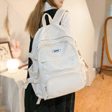 weiyinxing Women Mochila Fashion Multiple Pockets Girls Rucksack Nylon Teen Boys Bookbag Solid College Laptop Backpack Shoolbag