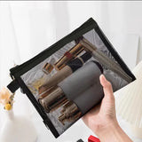 Weiyinxing Women Mesh Cosmetic Bag Travel Storage Makeup Bag Organizer Female Make Up Pouch Portable Small Large Toiletry Beauty Case