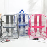 Weiyinxing Capacity Transparent Backpack Casual Zipper Waterproof Clear Backpack School Bag Visible PVC Backpack Travel Bag for Women