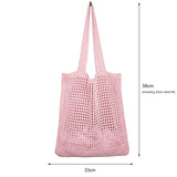 Weiyinxing Knitted Handbags Female Large Capacity Totes Women's Shoulder Bag Summer Beach Bag Purses Casual Hollow Woven Shopping
