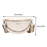 Weiyinxing Luxury Chest Bag For Women Leather Chest Waist Pack Travel Crossbody Female Half Moon Waist Belt Bag Ladies Fanny Packs