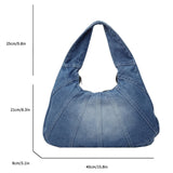 Weiyinxing Style Denim Shoulder Bag Luxury Designer Jeans Bag Women 2024 Large Capacity Cloth Shoulder Tote Bag Brand Female Purse