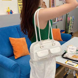 Weiyinxing Design Korean Vintage Trendy Shoulder Bags Fashion Casual All Match Handbags Women Y2k Streetwear Chic Solid Underarm Bag