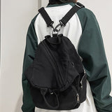 Weiyinxing Girl Travel Brown Bag Fashion Female College Student Backpack Small Cool Women School Bags Ladies Canvas Vintage Backpack