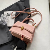 Weiyinxing Short Handle Small Handbags Women Fashion Pink Flap Trapeze Crossbody Bag 2024 New Lady Daily Work Armpit Bag