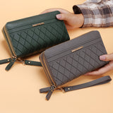 Weiyinxing Ladies Wallet New Long Style Korean Version Simple Double Zippers Explosive Coin Purse Multi-card Large Capacity Card Pack