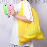 Weiyinxing Bag Solid Color Eco-friendly Folding Reusable Portable Shoulder Handbag Polyester for Travel Grocery Supermarket Bag